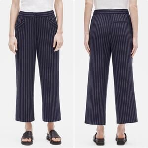 Eileen Fisher Cropped Wide Leg Tencel Pants Elastic Waist Lightweight - Large